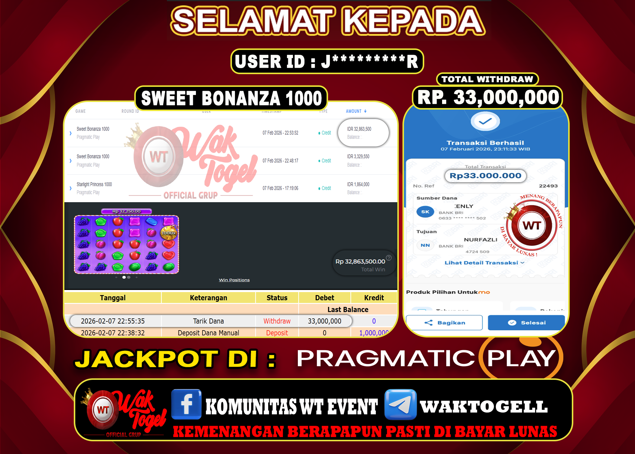 BUKTI PEMBAYARAN SLOT WAKTOGEL