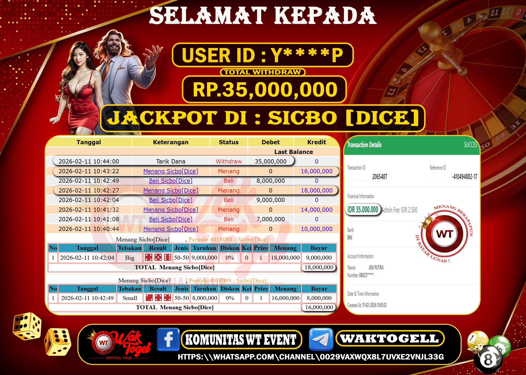 BUKTI PEMBAYARAN CASINO WAKTOGEL